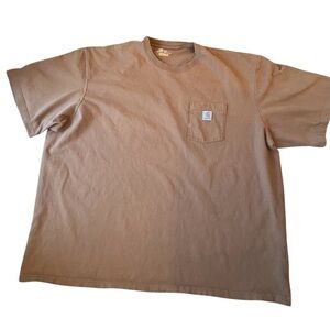 Carhartt men’s short sleeve T shirt size 4 XL brown crew neck picket t